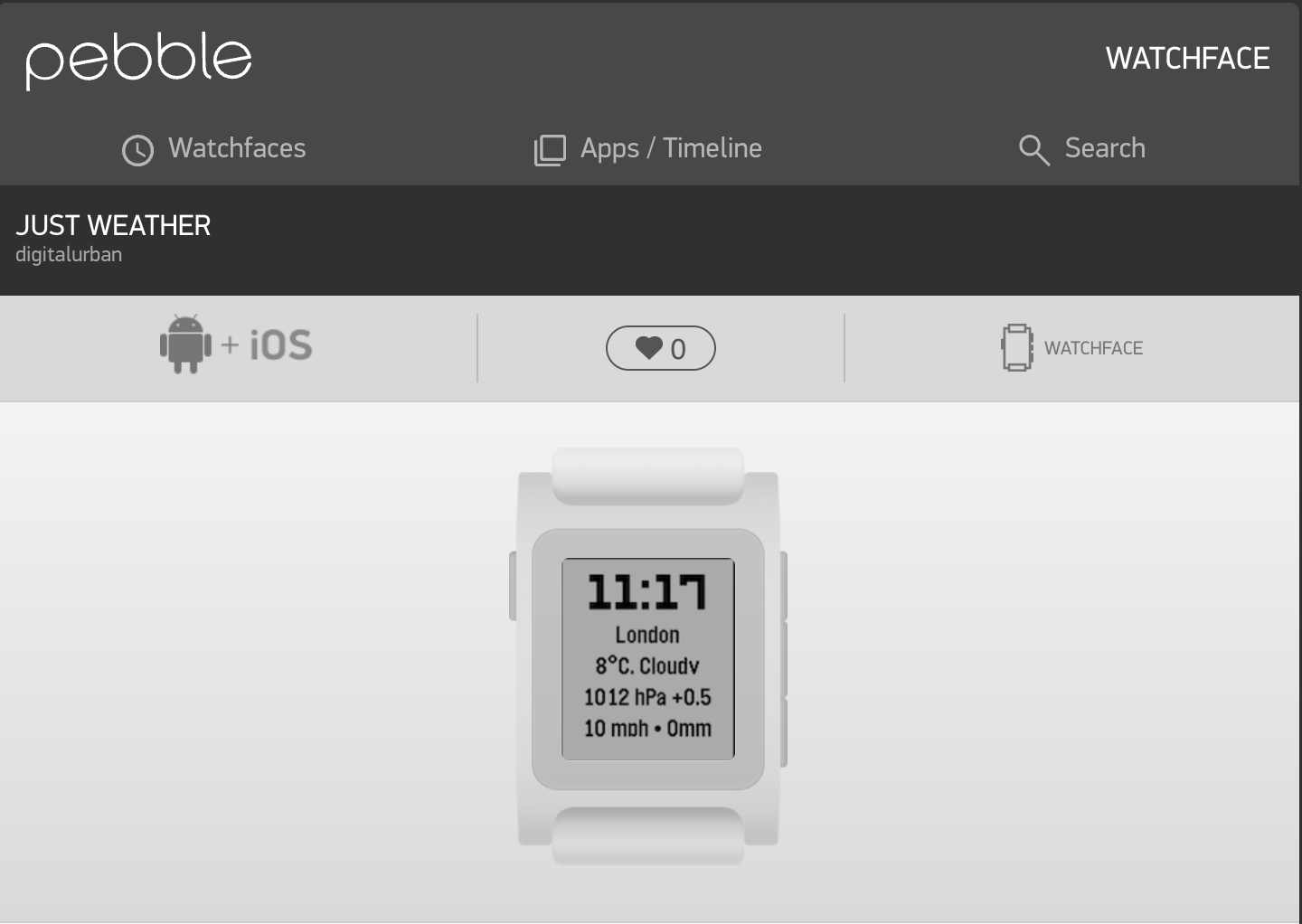 Just Weather for The Pebble Watch: Making a Data Watch Face